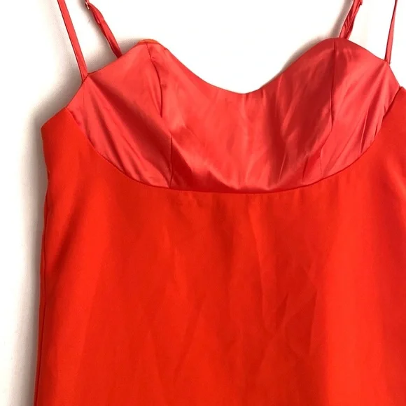 (A56) NEW Free People Coral Minidress with satin sweetheart trimmed, Sz XS, NWOT - Picture 5 of 16